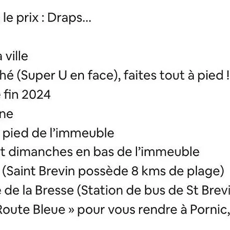 Hyper Centre - Draps Inclus - Fibre - Parking - Local Velos - Jusqu'a 6 Personnes Lejlighed Saint-Brevin-les-Pins