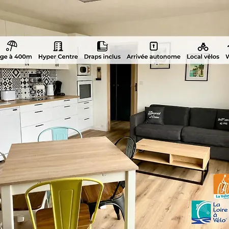 Apartment Hyper Centre - Draps Inclus - Fibre - Parking - Local Velos - Jusqu'a 6 Personnes *